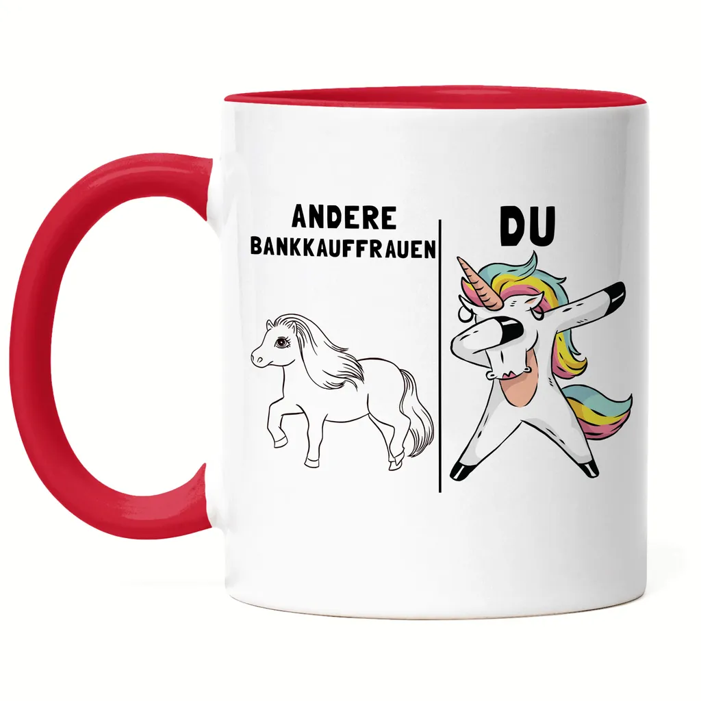 Andere Bankkauffrauen Du Tasse Rot  Pferd Einhorn Humor Lustig Unicorn Geschenk Apotheke